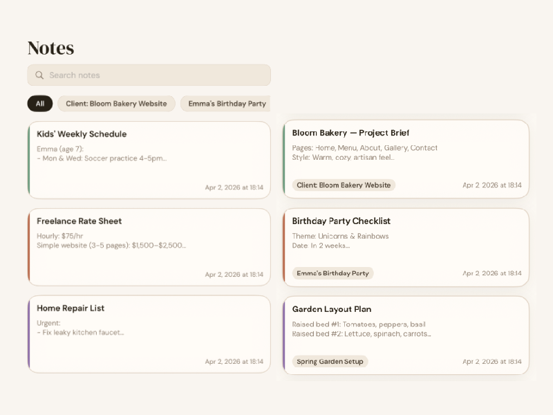 BetterKeeper — Notes Organic