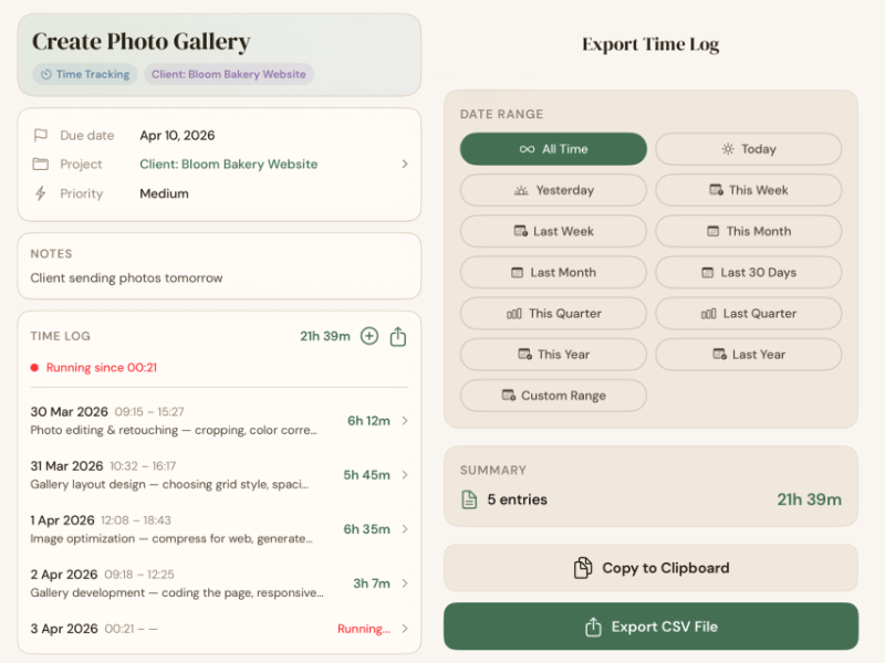 BetterKeeper — Time Tracking Organic